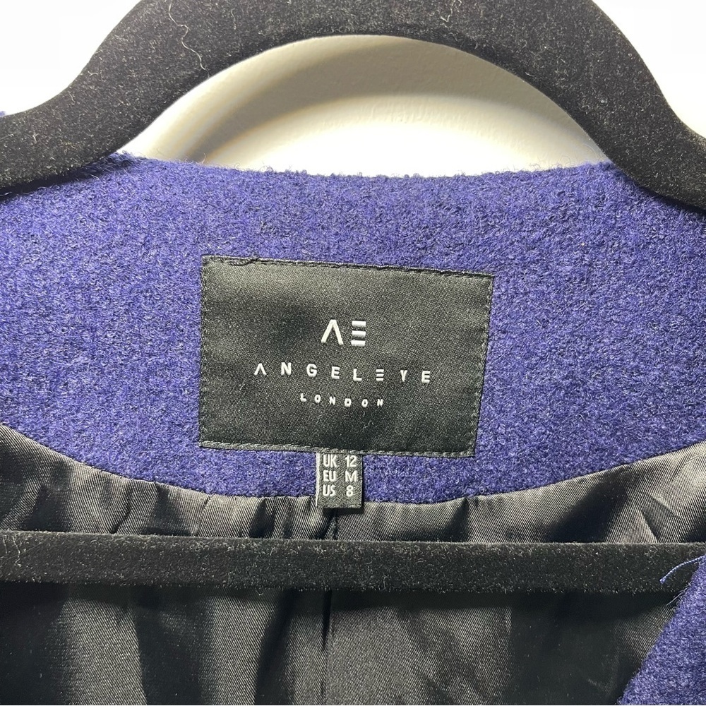 AngelEye London Wool Blend Colorblock fall layering Coat Blue Gray Women’s US8 - Picture 3 of 11